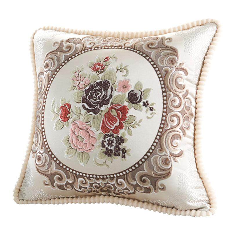 欧式沙发靠垫客厅抱枕套子刺绣护腰靠背椅子靠垫