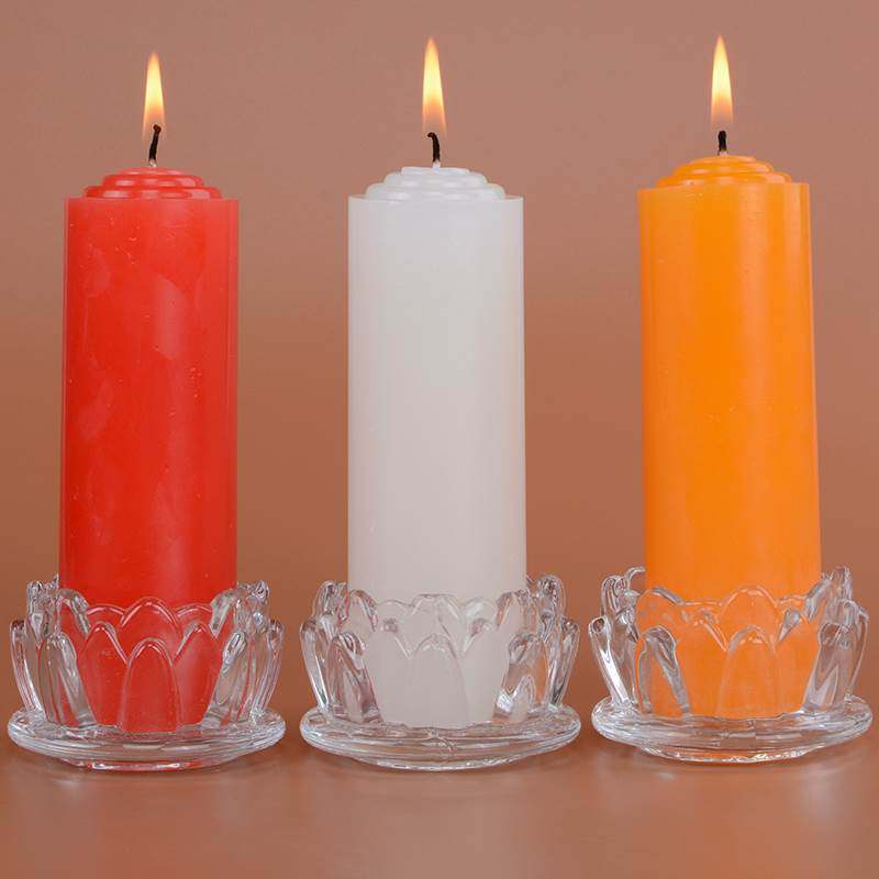 家庭停电照明无烟无味蜡烛红白黄色加粗圆柱蜡烛
