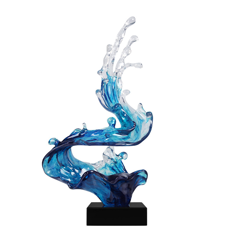 雕塑摆件浪花大型现代现代艺术艺术品工艺客厅北欧摆件