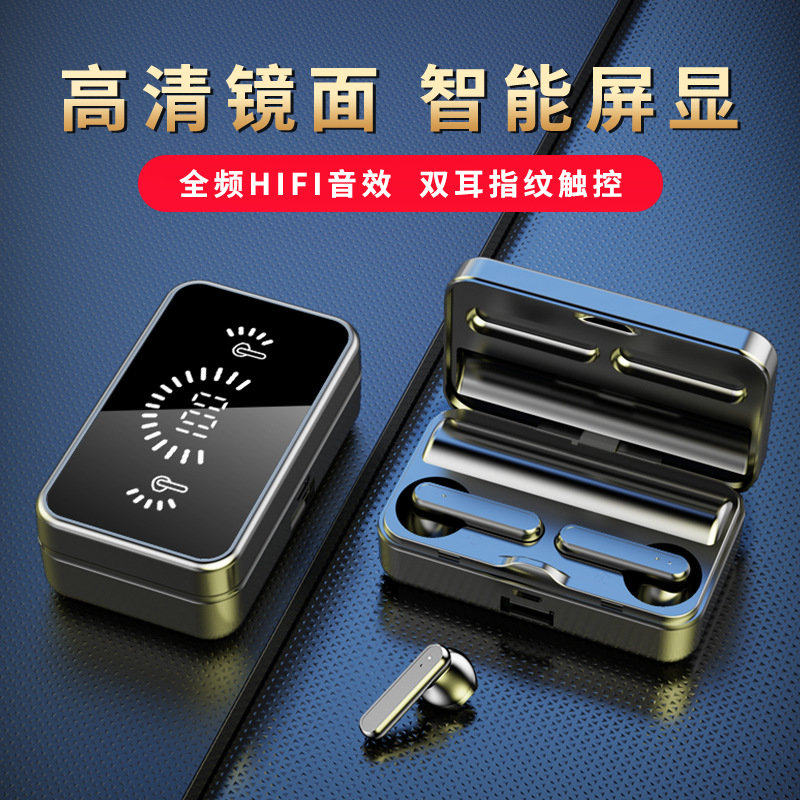 跨境新款s20镜面无线蓝牙耳机迷你双耳隐形入耳蓝牙耳机