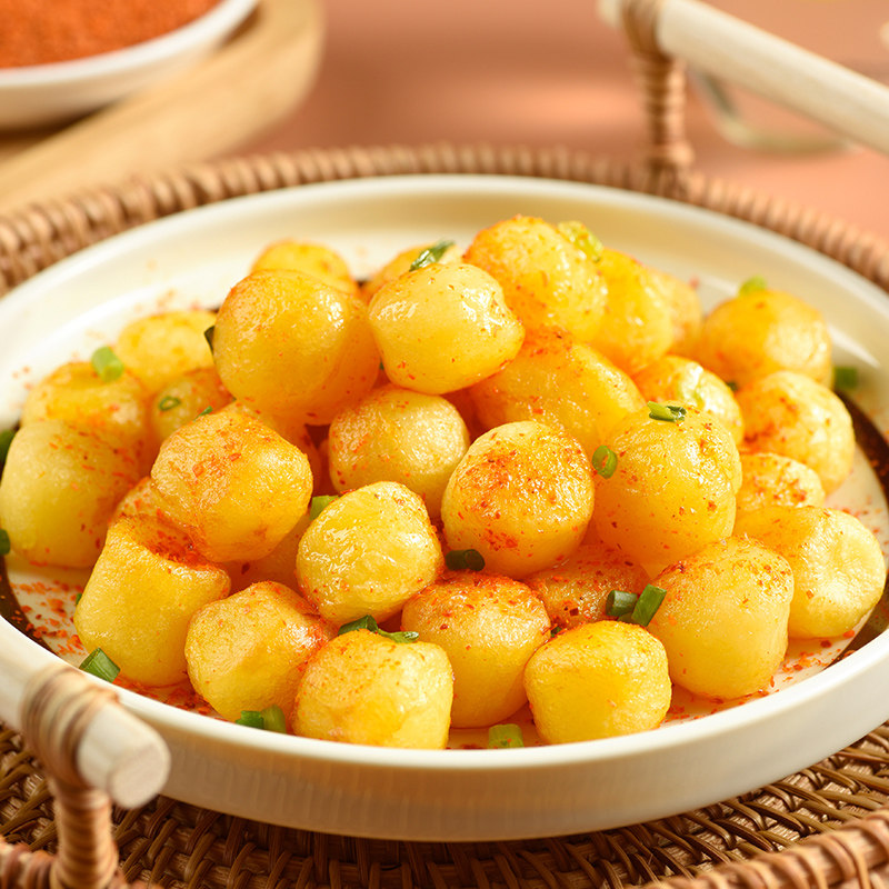 石磨小镇香辣黄金烤小土豆网红小吃解馋零食