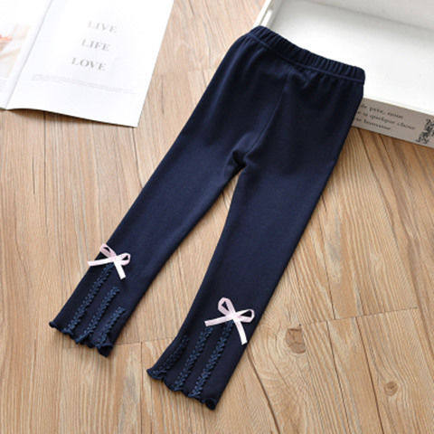 童装花边打底弹力休闲宝宝舒适蝴蝶花女童蝴蝶裤子