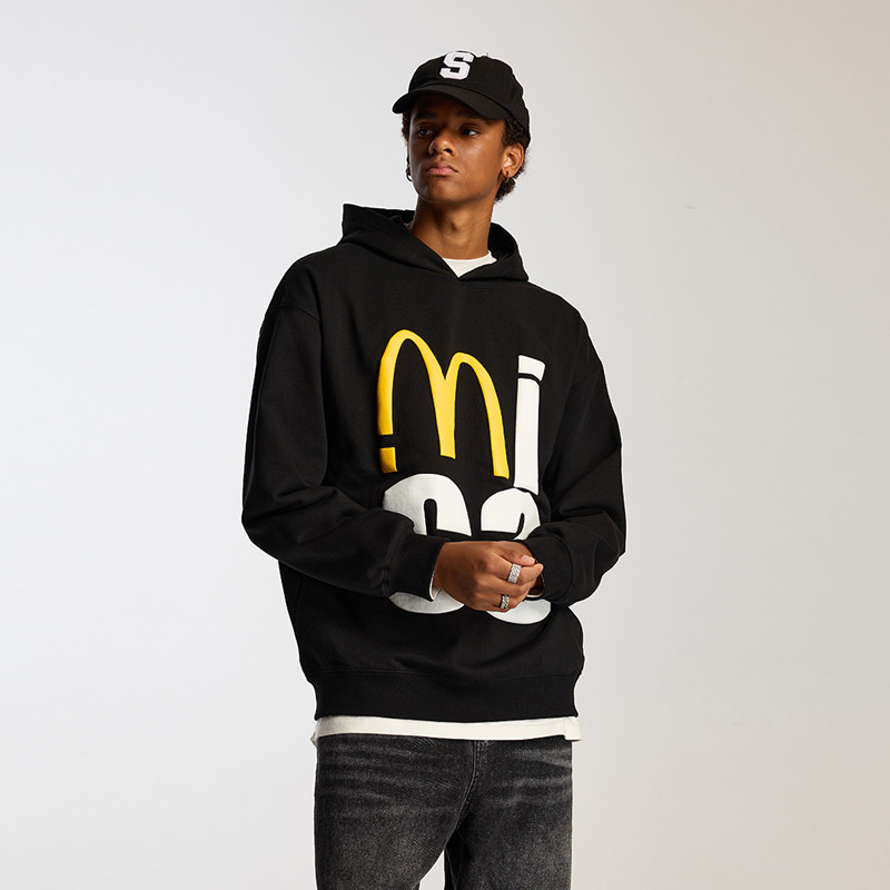 iconslab恶搞麦当劳大字母疯狂星期四420g重磅连帽卫