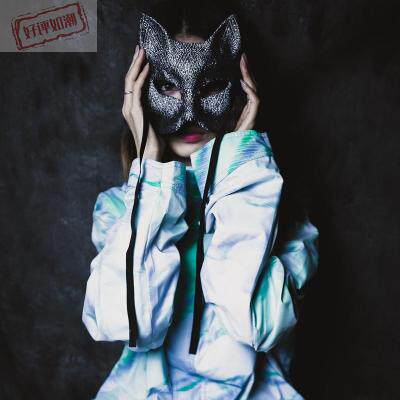 面具万圣节成人猫女银灰色女士冷感面具