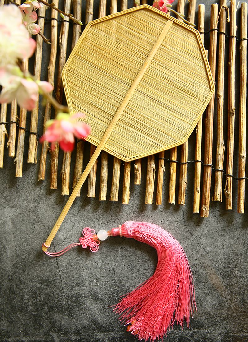 zootee手工编竹扇小团团扇汉服圆扇捉妖记同款复古扇子