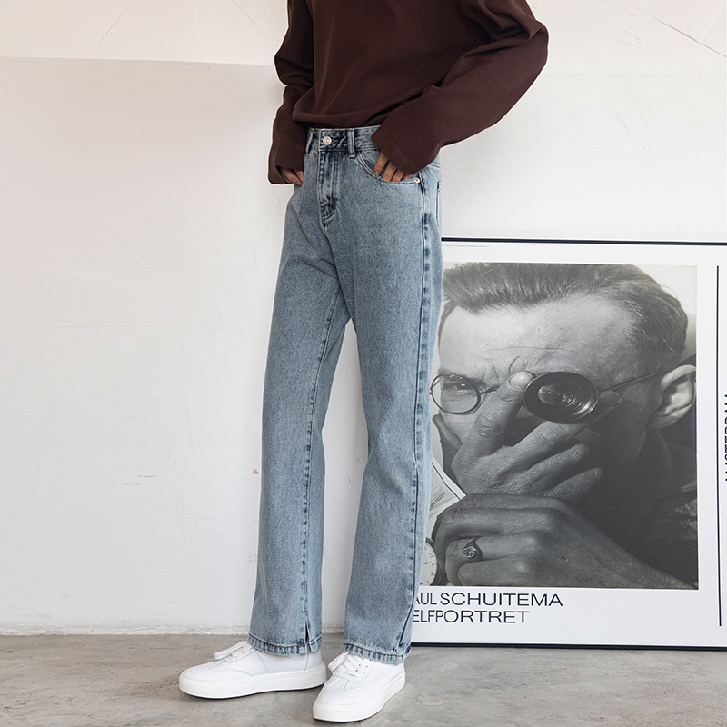 阔腿牛仔裤男宽松直筒裤子韩版潮流ins百搭秋季2021新款休闲长裤