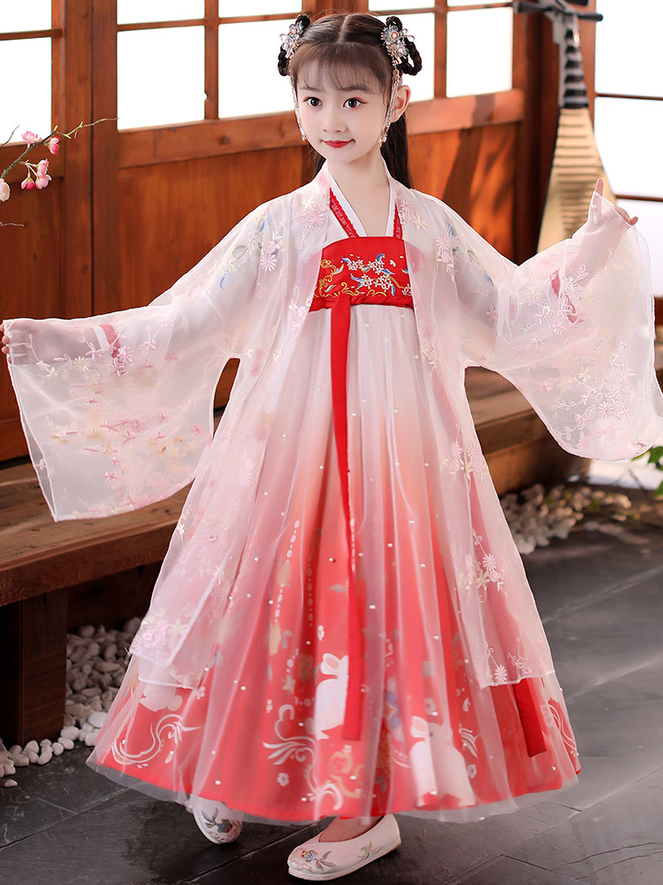 念奴娇原创儿童汉服女童古装超仙夏季薄款中国cosplay女装