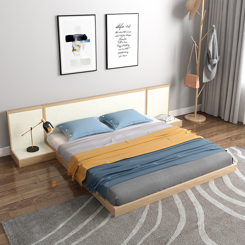 日式榻榻米ins15m18米单双人经济型落地板式床地板式床