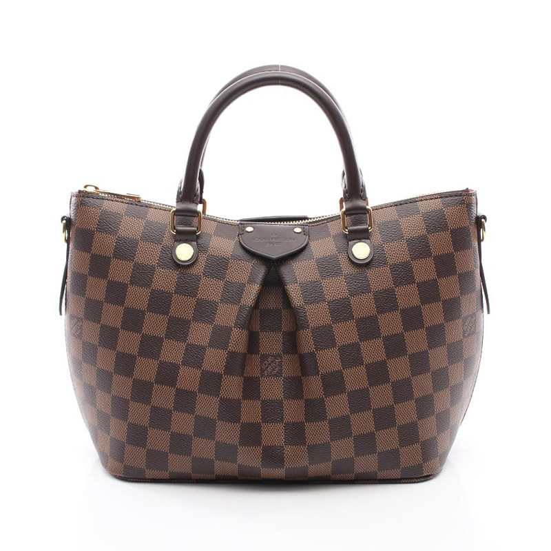 中古lv路易威登sienapm乌黑黑色棋盘格手提包女性女士包袋