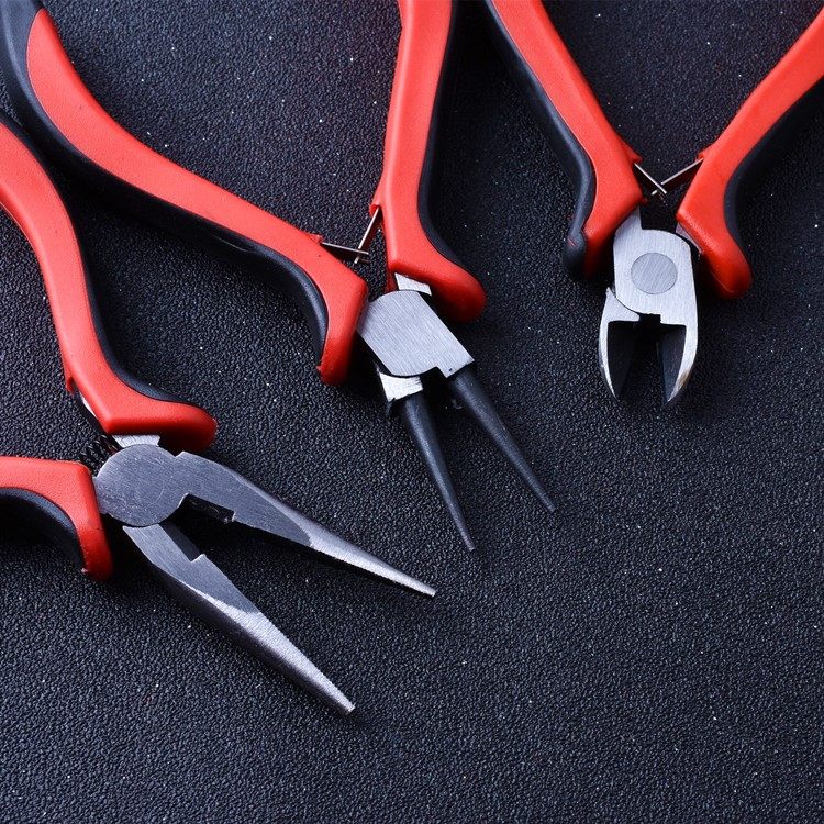 绑钩钳子拉线子线钳平口鱼线剪线斜嘴尖嘴diy工具打孔钳