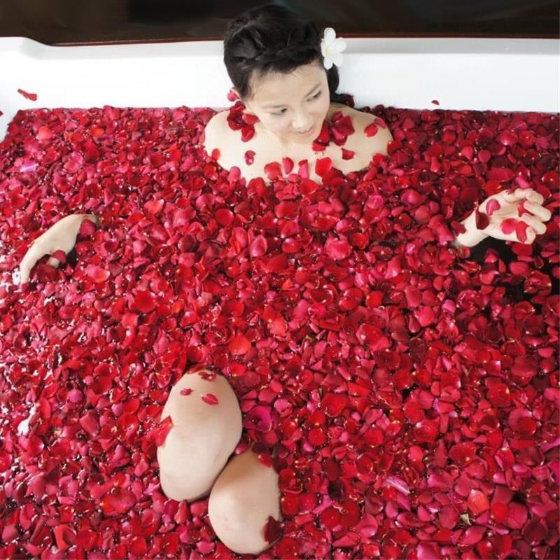 花瓣玫瑰泡澡成人儿童泡脚玫瑰花沐浴婚庆牛奶泡澡花瓣