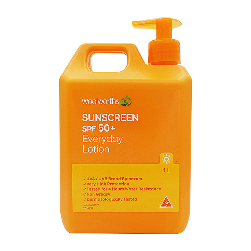 澳洲woolworths防晒霜大桶身体儿童直邮大橙瓶全身大瓶防晒霜