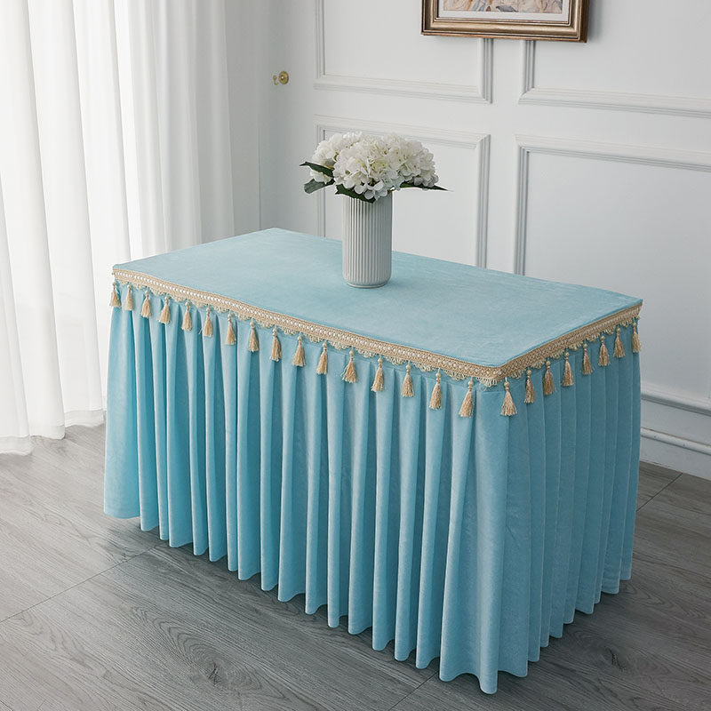 桌裙会议自助餐自助活动桌罩纯色台裙定制布艺桌布