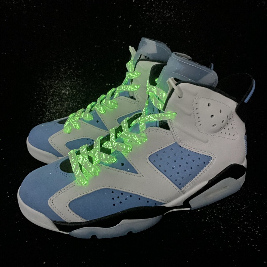 适配aj6retro复古篮球球鞋白蓝大学北卡蓝白底鞋带