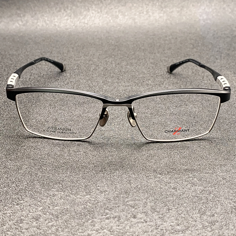 charmant夏蒙zt27036纯钛全框男士商务linksiii近视眼眼镜架