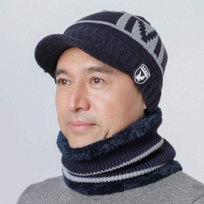 帽子保暖绒帽老爹老人针织男士50岁冬天骑车帽子