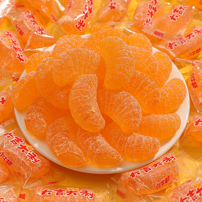 软糖网红橘子橡皮糖桔子8090回忆果汁喜糖糖果传统糖果