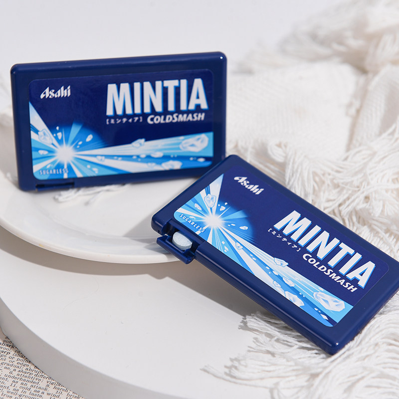 日本进口无糖朝日薄荷糖果asahimintia低卡润爽口香糖