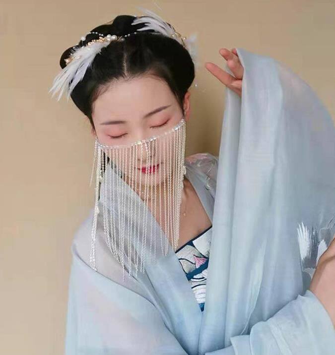 面帘古风遮脸脸面流苏汉服中式新娘秀禾头饰发饰