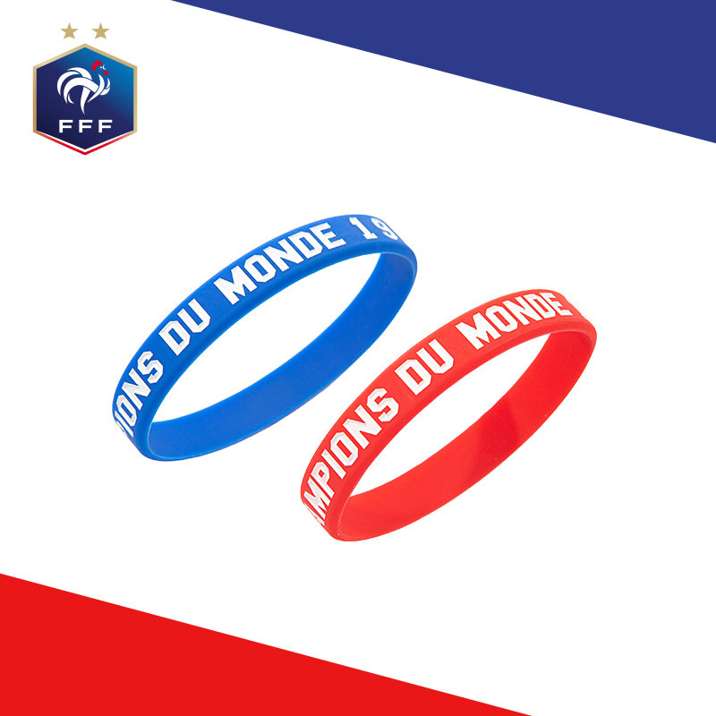 法国手环fff国家足球队世界杯足球迷周边硅胶红蓝球迷用品