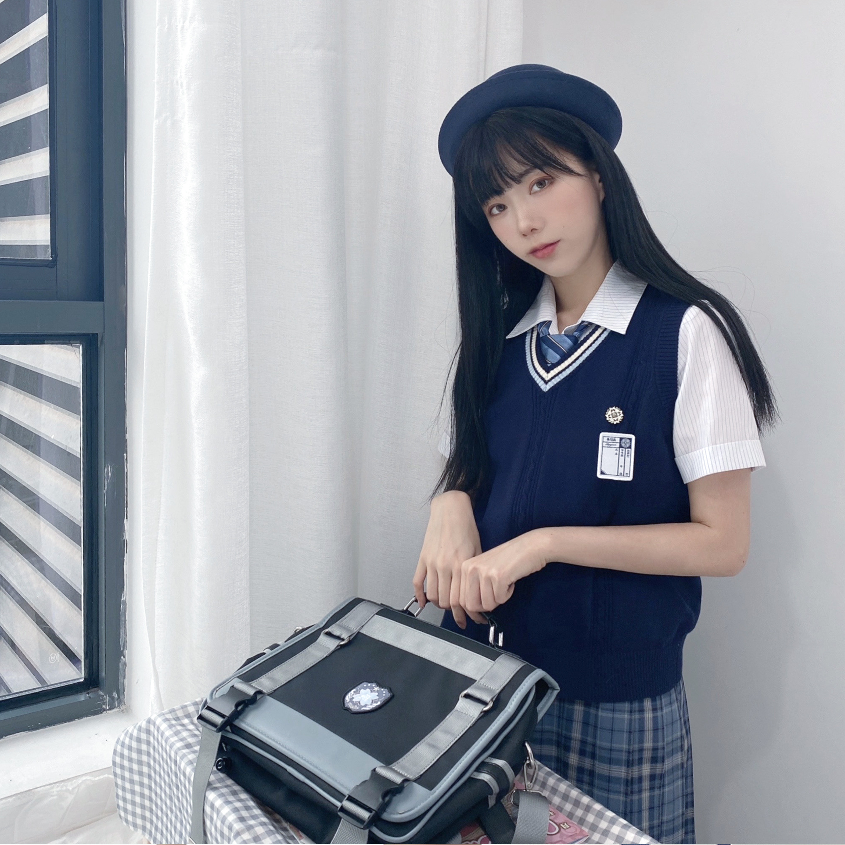 木禾jk毛衣背心校供日学院针织衫原创秋冬宽松毛针织衫