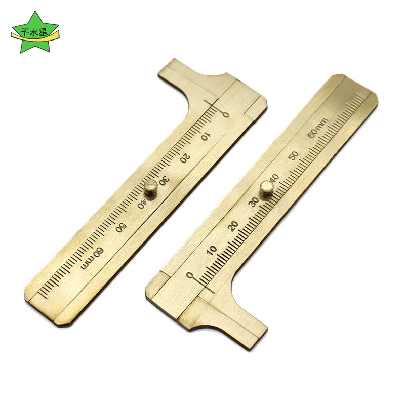 卡尺刻度文玩迷你游标卡尺单刻度全铜小卡测量工具模型制作工具