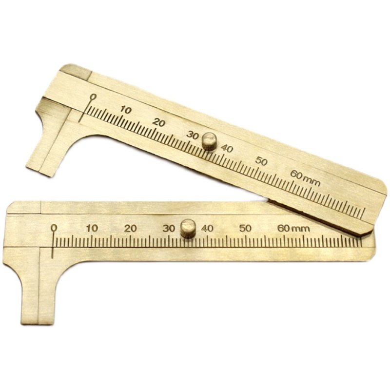 卡尺刻度文玩迷你游标卡尺单刻度全铜小卡测量工具模型制作工具