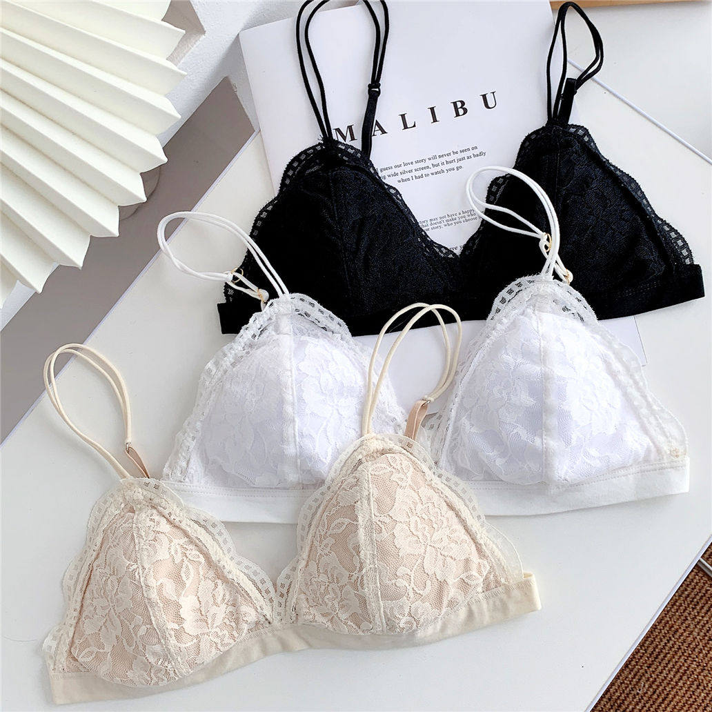 bra蕾丝小胸胸罩少女三角内衣女无钢圈舒适文胸