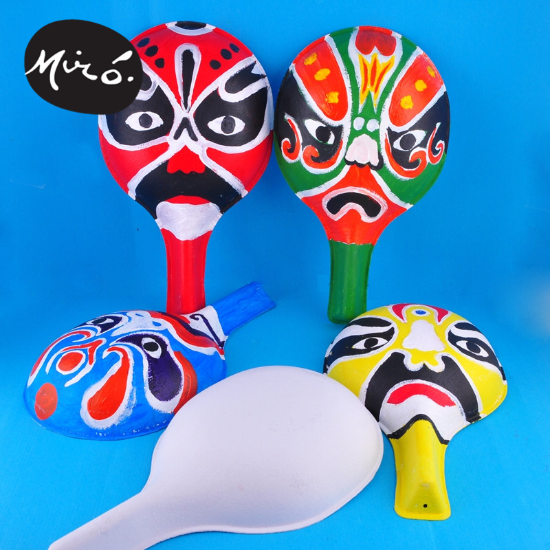 新年年春节手工diy马勺脸谱面具儿童创意美术手工创意粘贴类