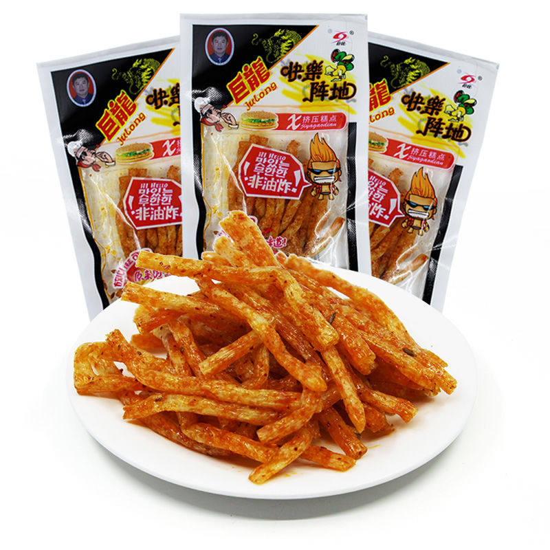 湖南特产巨龙快乐阵地辣条麻辣8090儿时怀旧面筋制品