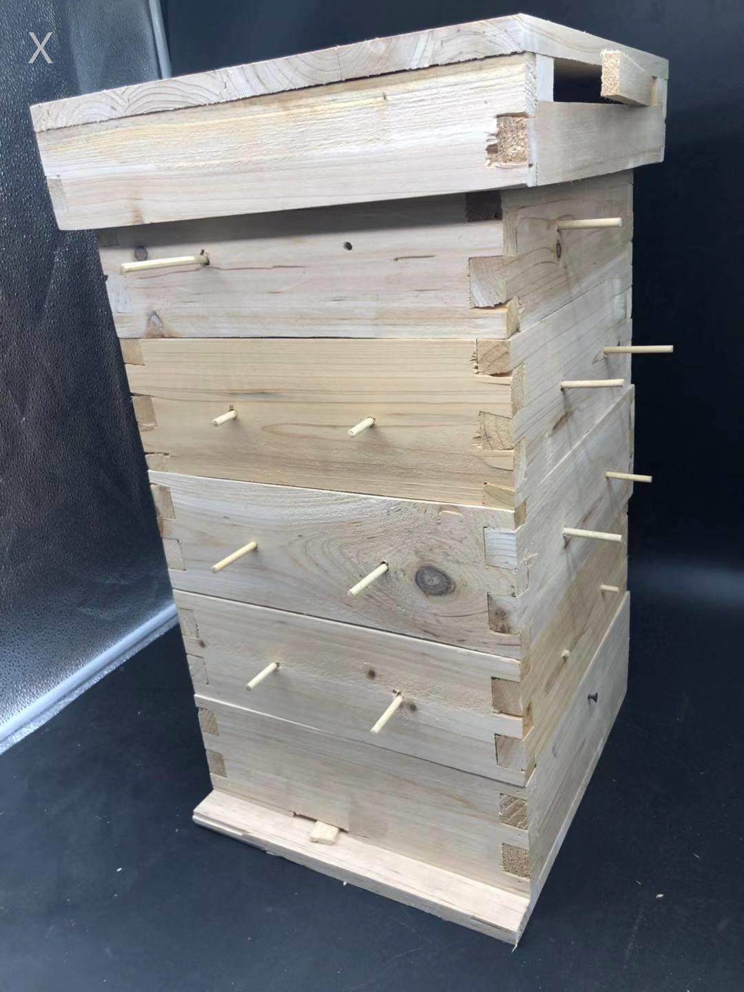 x养蜂工具中蜂方格子蜂箱蜂桶土杉木蜂箱方格子蜂箱全套五层格子
