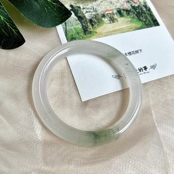 ທໍາມະຊາດ Xinjiang Tianshan Jade Bracelet ແມ່ຍິງກ້ອນ Jade Gemstone ແສງສະຫວ່າງ Golden Silk Jade ຮອບ Jade ສາຍແຂນ Snow Jade ສາຍແຂນ Yinshan Jade Jade