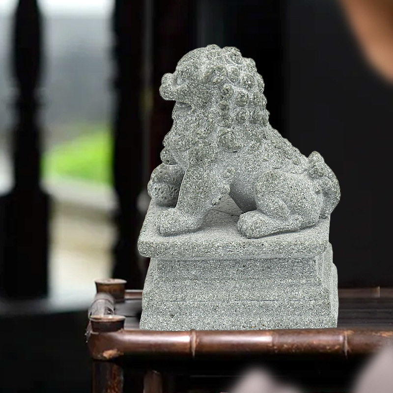 水泥桌面镇乔迁造景盆景鱼缸创意摆件泥石中式创意摆件