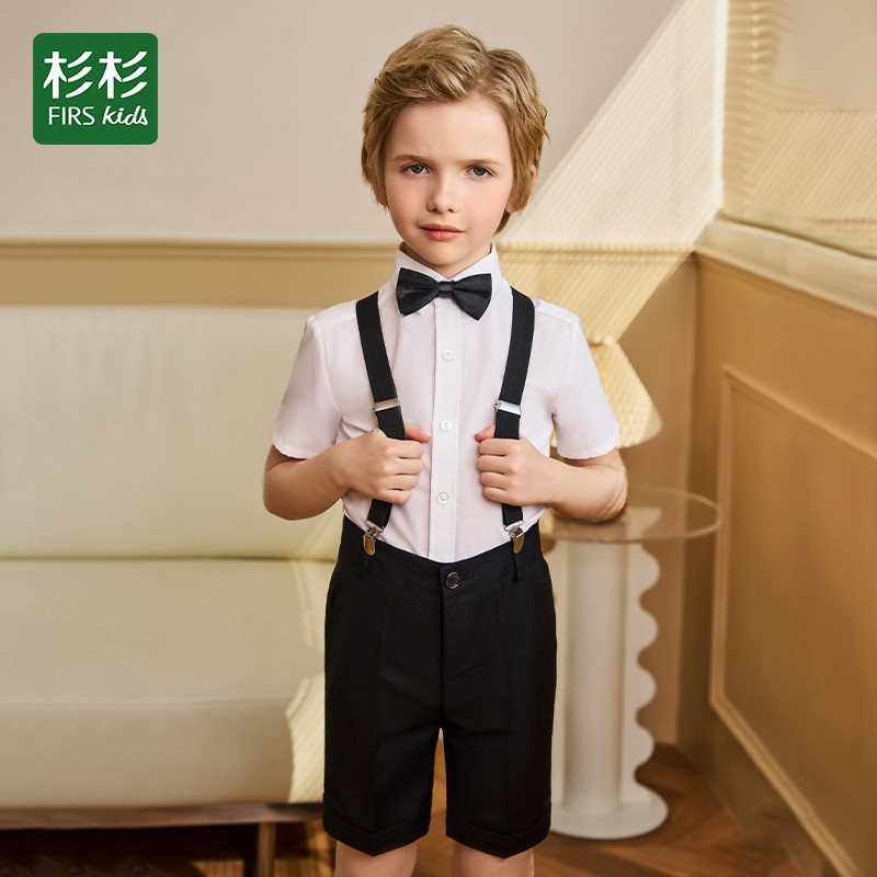 杉杉男童礼服背带钢琴演出服六一儿童节夏季周岁英伦儿童礼服