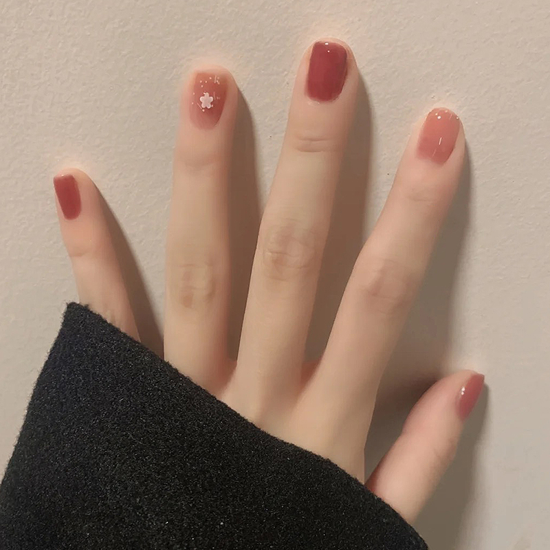 成品穿戴指甲短款美甲可拆卸小清新贴片可爱小红美甲工具