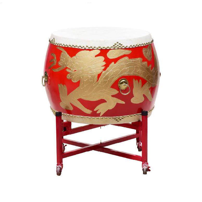 大鼓堂鼓节日打击1米成人牛皮立式战鼓红鼓战鼓