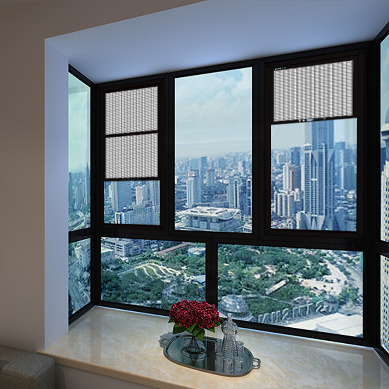 宁波定制三推金刚纱窗三节全开开外开窗隐形纱窗