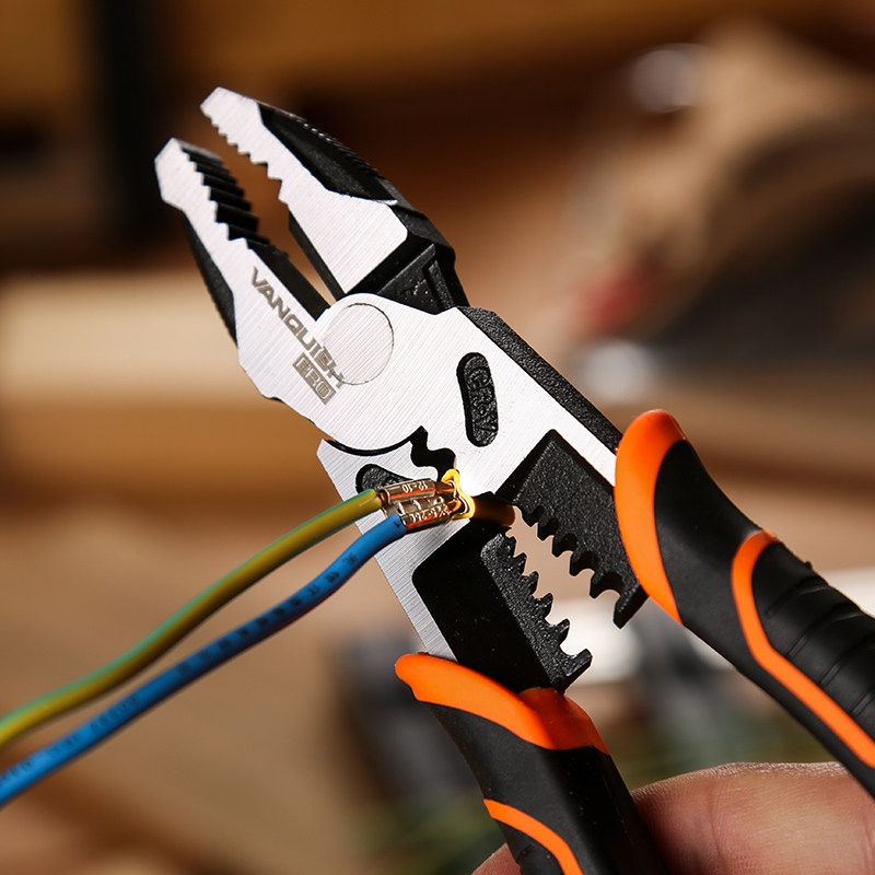 万创钢丝电工老虎钳虎口钳子斜嘴省力专业尖嘴钢丝钳