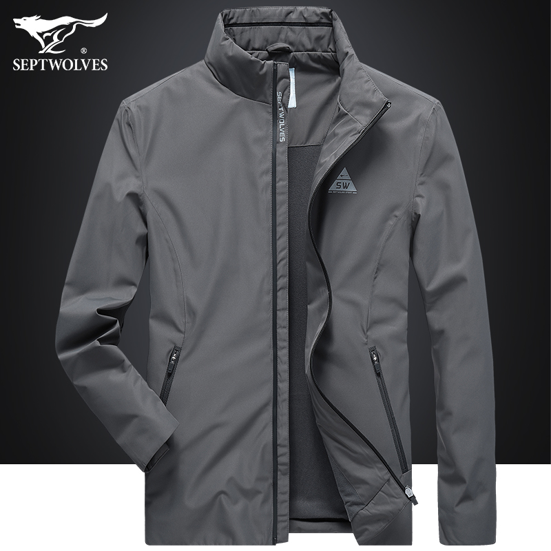七匹狼男士夹克2022春秋季户外运动潮茄克防泼水防风立领薄款外套