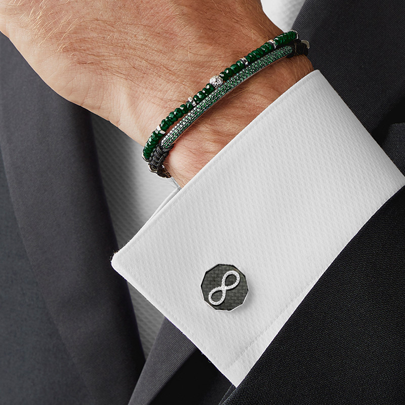 英国tateossian袖扣之王男士无限碳纤维袖口法式衬衫袖扣