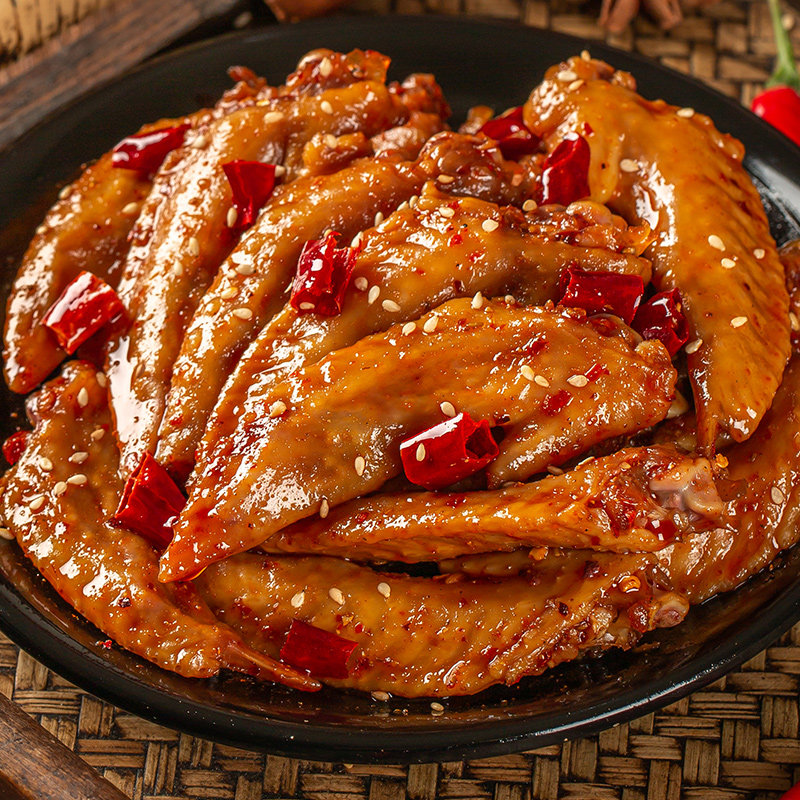 鸡翅谢霸麻辣尖冷吃鸡四川特产美食香辣网红鸡肉零食