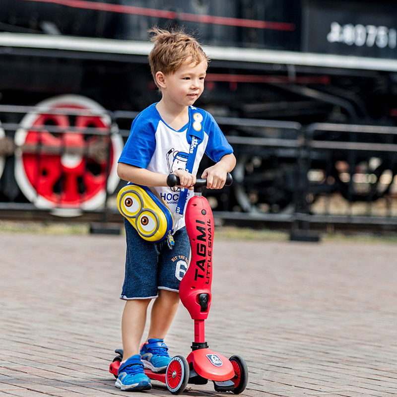 儿童节礼物塔琦二合一可坐可骑儿童滑板车1-7岁酷单脚滑板车