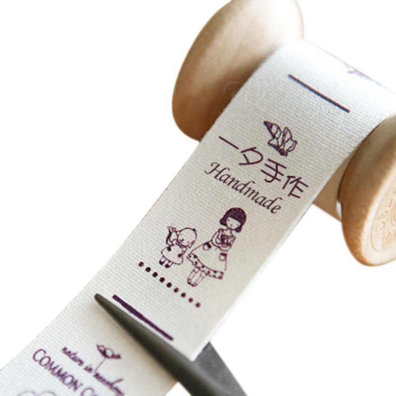 纯棉商标手工定做标定水洗尺码定制领标棉布洗唛