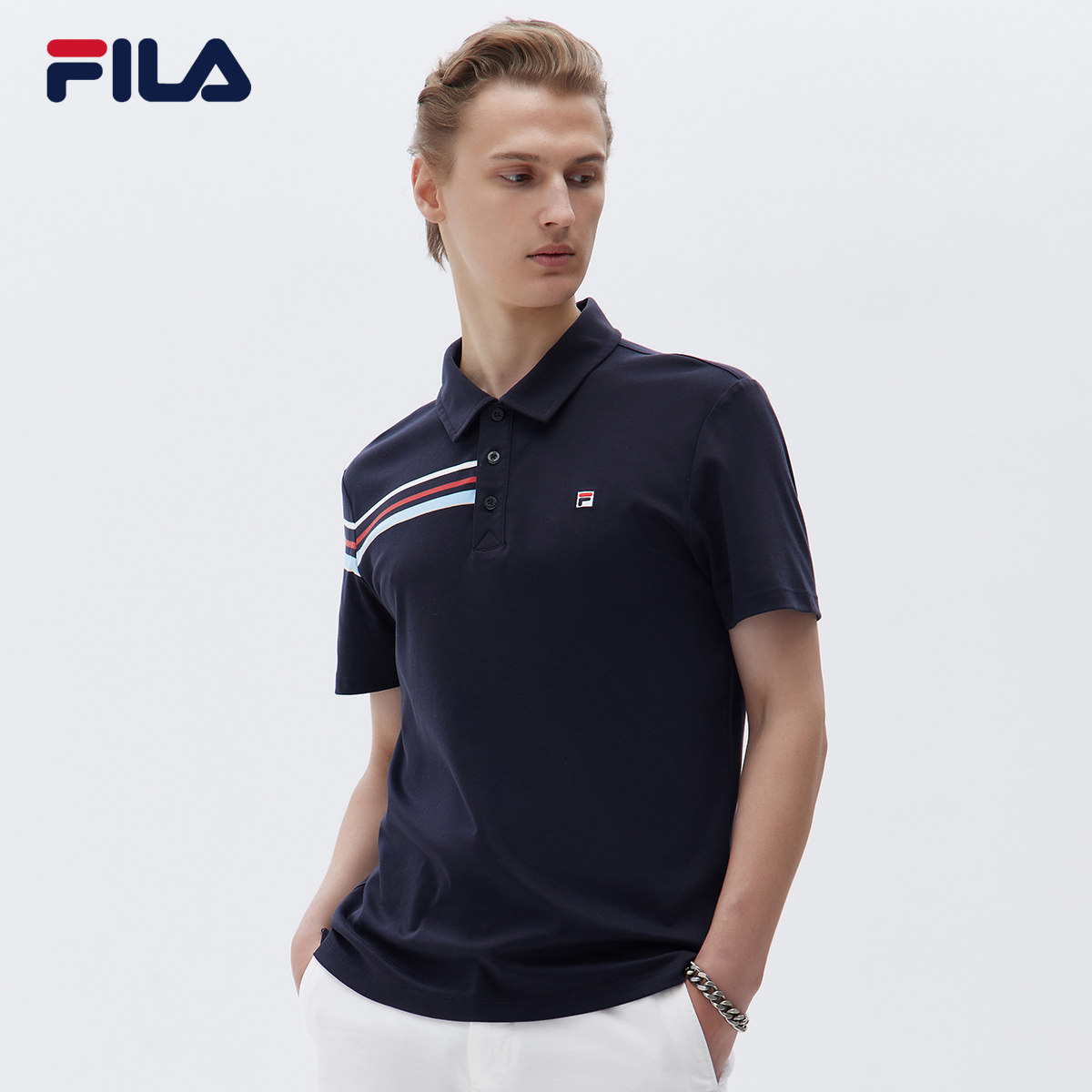 polofila斐乐官方男士短袖2021年夏季新款休闲运动polo衫