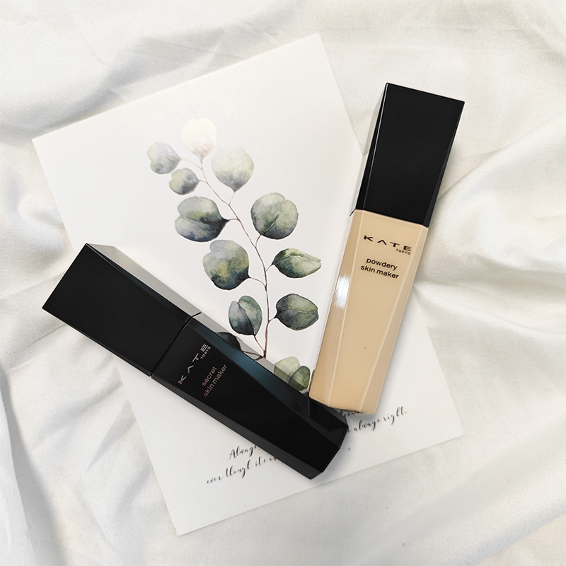 日本kate凯朵黑管白管粉底液保湿 持久控油遮瑕中小样试色旅行装抖音