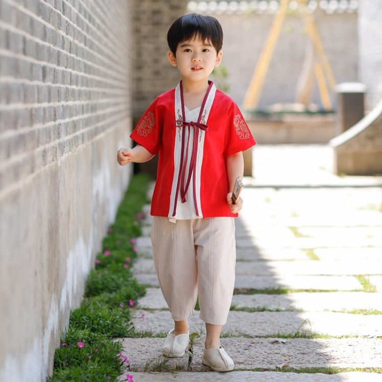 古代唐装小男孩儿童服饰汉服男童2021年新款夏季古装唐装