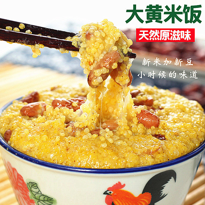 米饭东北黏米芸豆大黄软糯速食方便制作黄米饭自热米饭