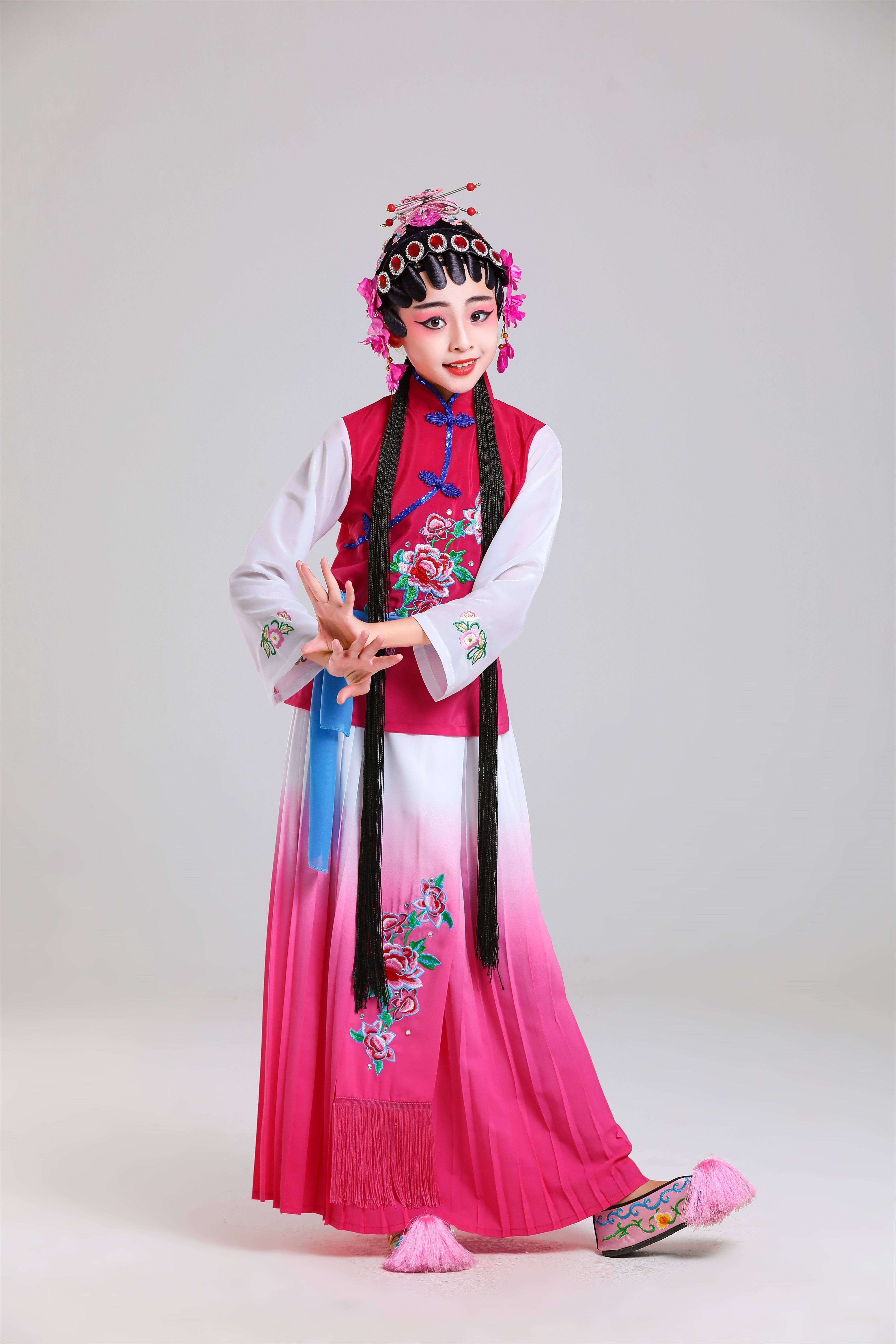 花旦戏曲小红戏剧舞台小花红娘戏服卿儿儿童民族服装