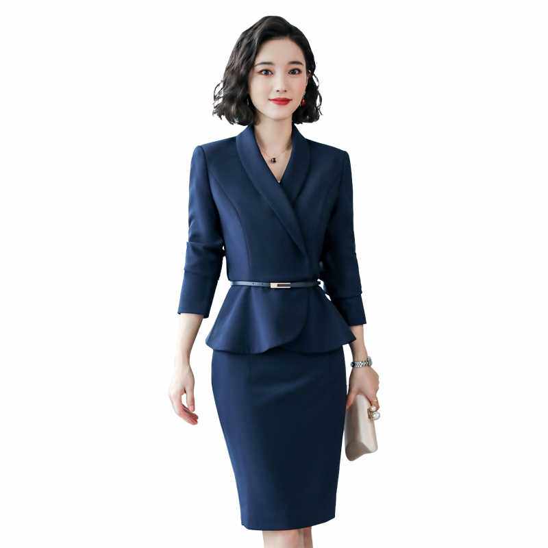 正品诗璐雅春秋时尚职业套装女干练商务套裙气质ol空姐制服西装工