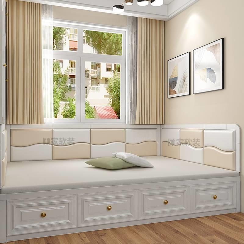 头定榻榻制米围软包围墙贴背景墙防撞电热炕自背景墙软包